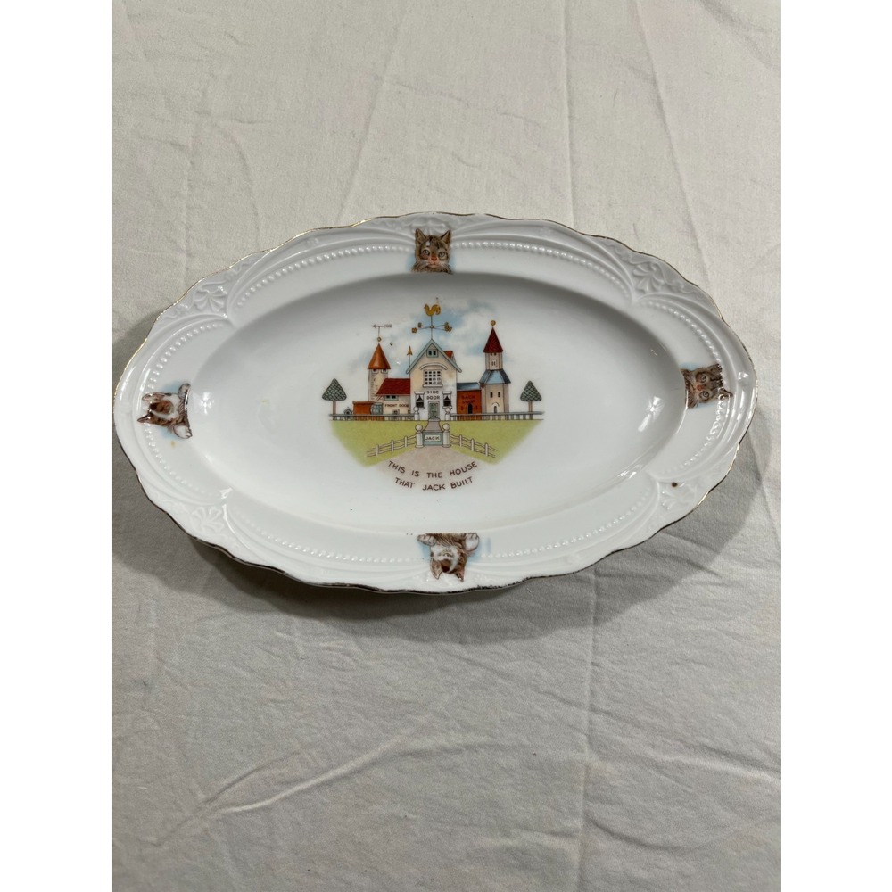 Edwin M Knowles Ironstone Childs Plate This Is The House That Jack Built 9.75"